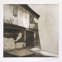 Metamorphosis of the Bosnian house, graphic imprint (aquatint, etching) 65x80 cm