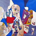 SVJETILNI DODIRI ( Iz ciklusa Svjetilni dodiri) komb. tehnika, 120x100 cm