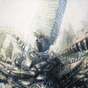 Heavy block/ Sea of steel , 2011 , Acrylic/collage on canvas, 120x100 cm
