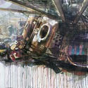 Washing Machines , 2014 , Acrylic/collage on canvas, 165x200 cm
